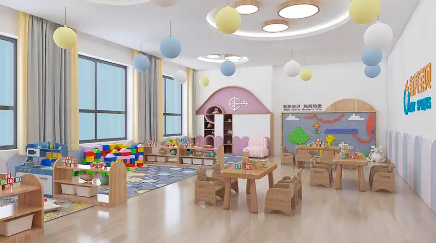 教室内部原木风01