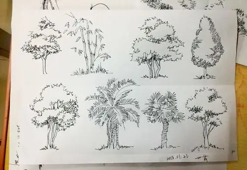 景观小品手绘线稿练习