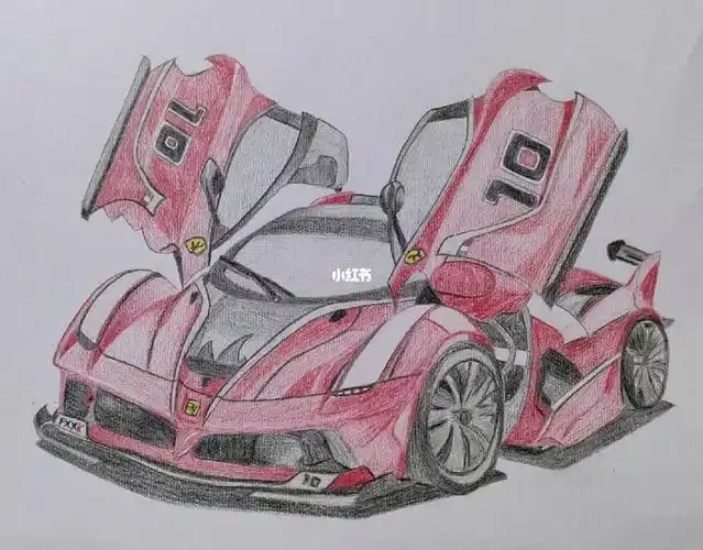 彩铅画法拉利