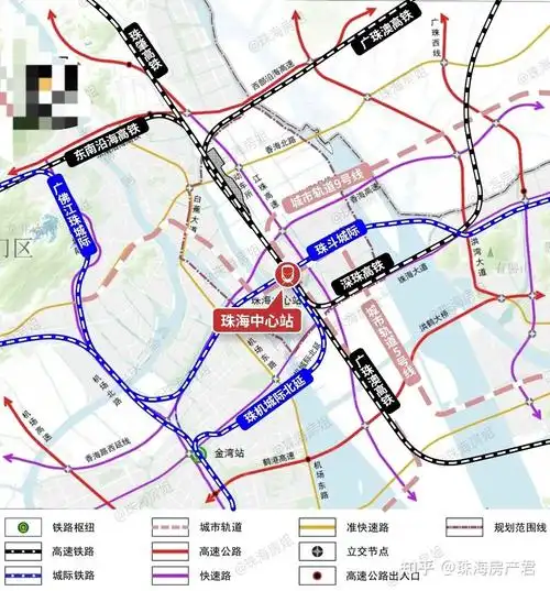 珠海鹤洲中心站将建4高铁2城际2城市轨道利好斗门和金湾
