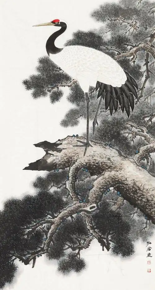 0261 松鹤图 软片 设色纸本