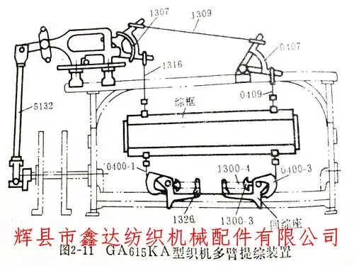 宽幅织布机的踏盘多臂提花开口机构