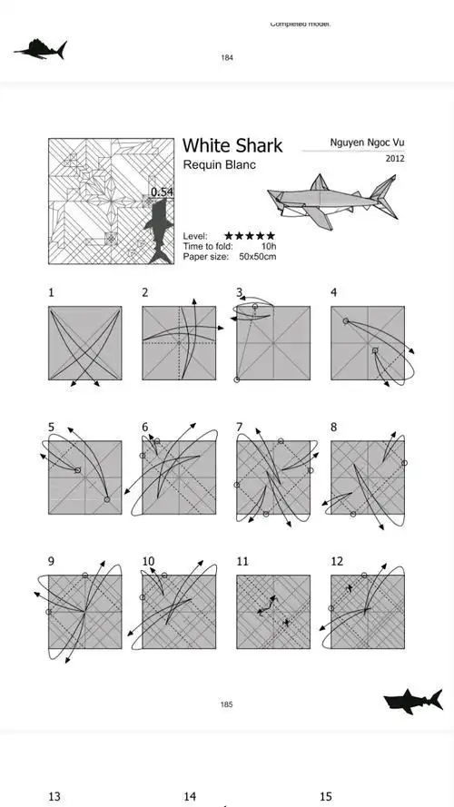 越南vog2大白鲨折纸教程折纸王子教你宫岛凳鲨鱼11折纸详细视频教程