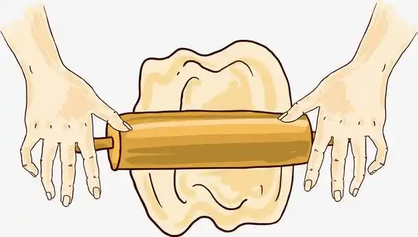 矢量写实手卷面团