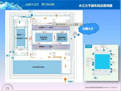 水立方的平面布局图以及管内路线图高清的.谢谢跪求