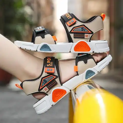 男童露趾凉鞋2024夏季新款外穿儿童鞋子男孩轻便软底防滑沙滩凉鞋