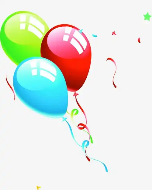 扁平风格糖果色气球飞起