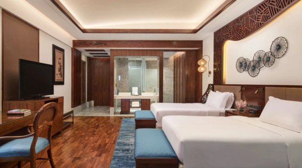 三亚海棠湾开维费尔蒙酒店费尔蒙园景大床双床房2晚双早双人晚餐酒店