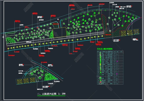 重庆某公园植物种植设计施工图cad建筑图纸免费下载