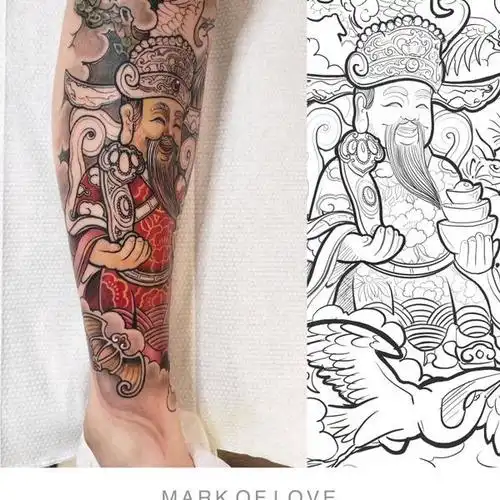 《欢喜财神》今日作品《欢喜财_纹身吧社区 - 纹身大咖