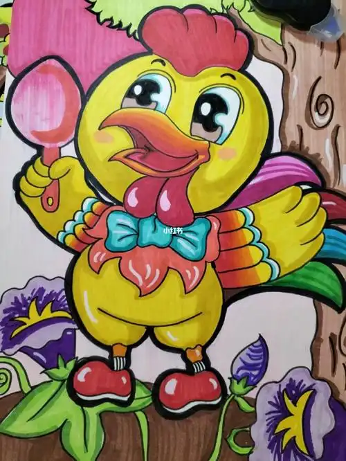 马克笔手绘  #大公鸡  93#临摹  #动物主题 #马克笔 #绘画临摹