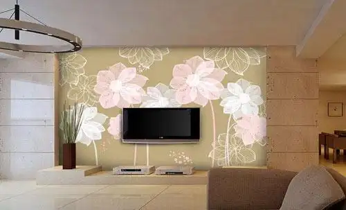 手绘电视背景墙_不一样的艺术气息