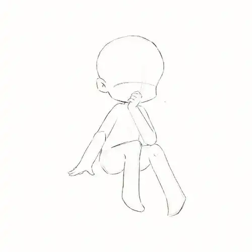 根据辣妹拍照动作画了q人模板