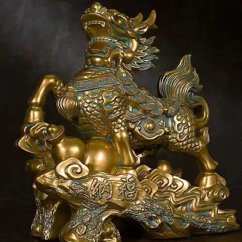 家居客厅装饰品办公室摆设乔迁新居开业礼品麒麟摆件一对招财中式