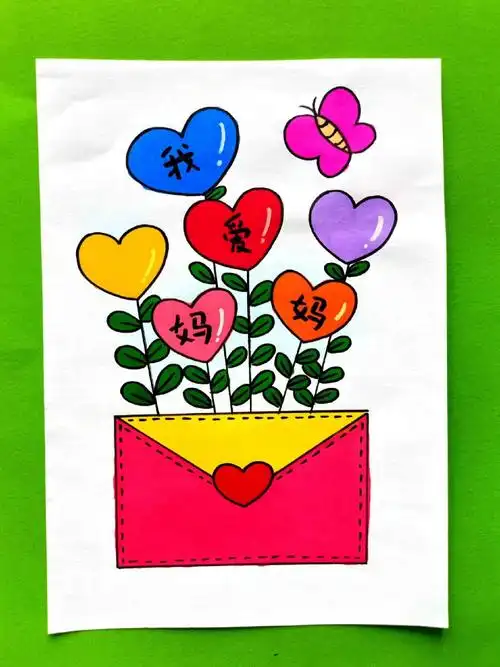 母亲节主题简笔画,超级简单 母亲节快乐