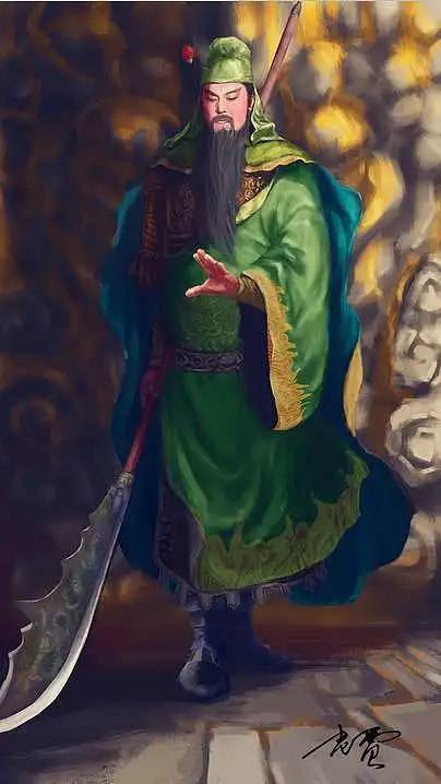 其实这也算不上是原创   都知道关公   绿袍 长胡子 红脸  青龙偃月刀