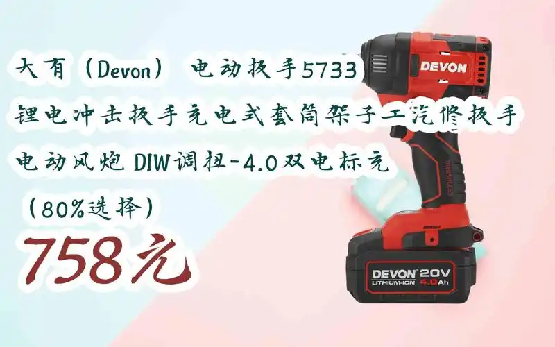 【京东搜 您有待领红包609 领福利】大有(devon) 电动扳手5733锂电