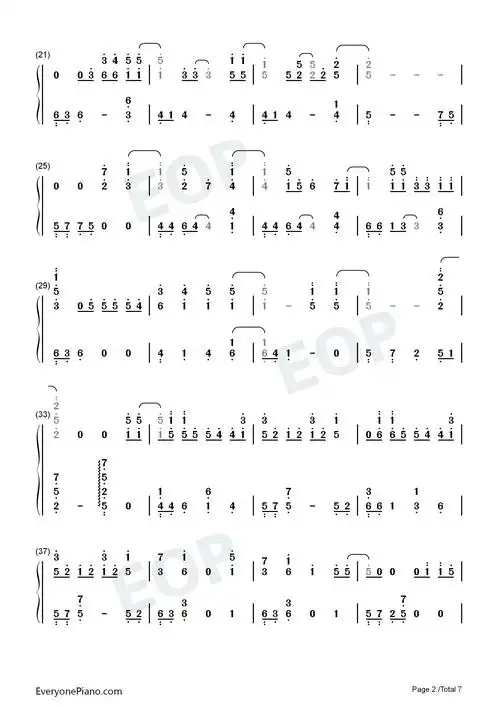 us again-seventeen双手简谱预览2