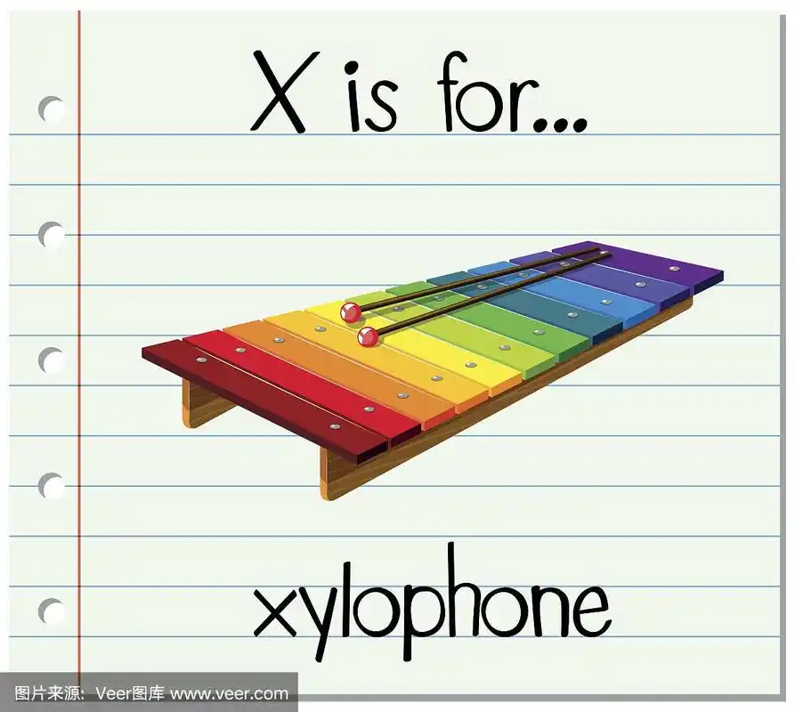 木琴,闪卡,英文字母x,字母,幼儿园