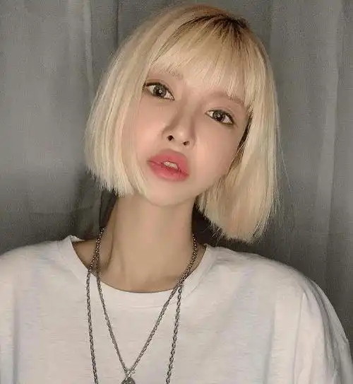 潮色波波头短发图片 发色越潮越个性太惹眼 - 染发图片大全 - 发型站