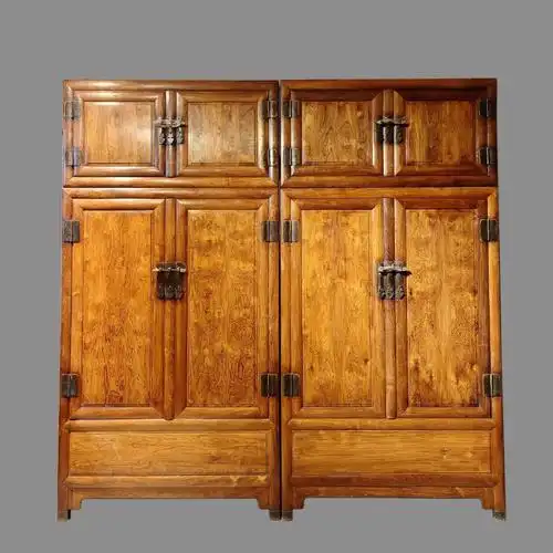 清代黄花梨顶箱柜超炫鬼脸虎皮纹大衣柜古董旧家具包浆浑厚全品特价