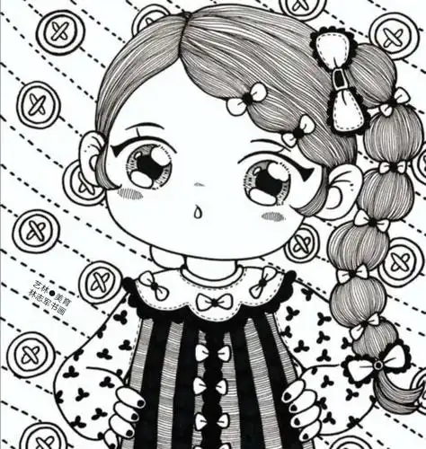 少儿美术:人物类黑白线描素材,看一眼就让你喜欢上画画