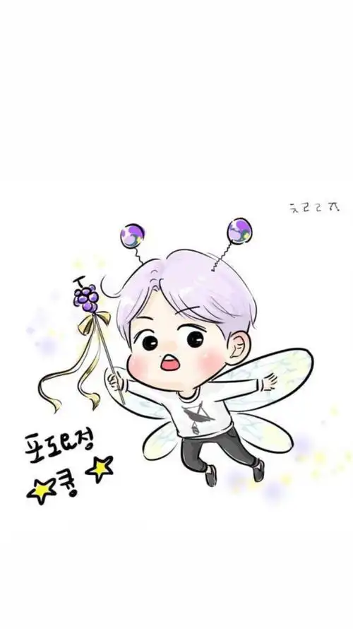 exo边伯贤q版卡通手机壁纸