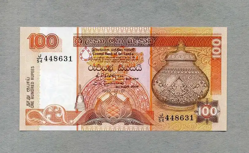 100 rupees 01.7.1992 sri-lanka p.105a unc / gem unc