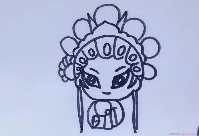 粤剧花旦人物简笔画