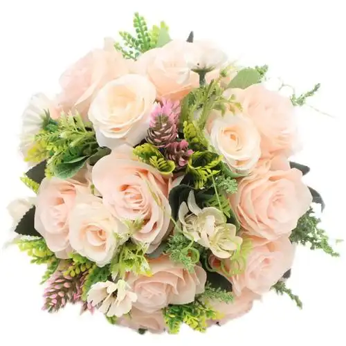 高档韩式香槟粉红色新娘手捧花婚纱照拍摄捧花摄影领证手拿花实用