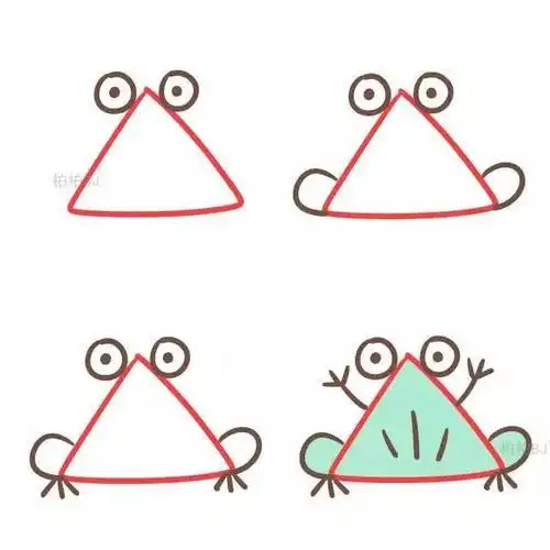 只用三角形就画出99个可爱小动物简笔画快为孩子收藏起来吧只用三角形
