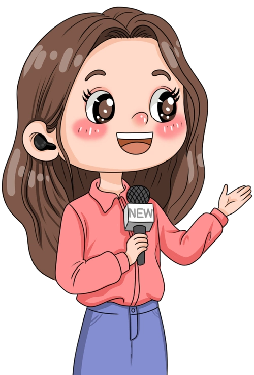 新闻采访报道卡通人物中国记者日采访人物形象素材