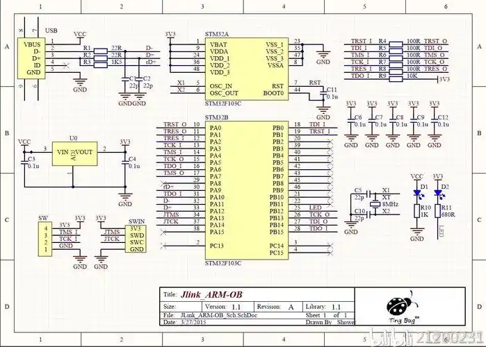 stm32f103c8t6开发板改jlinkob教程