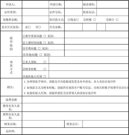 免费文档 所有分类 表格/模板 表格类模板 学员退费申请表 ③委托他人