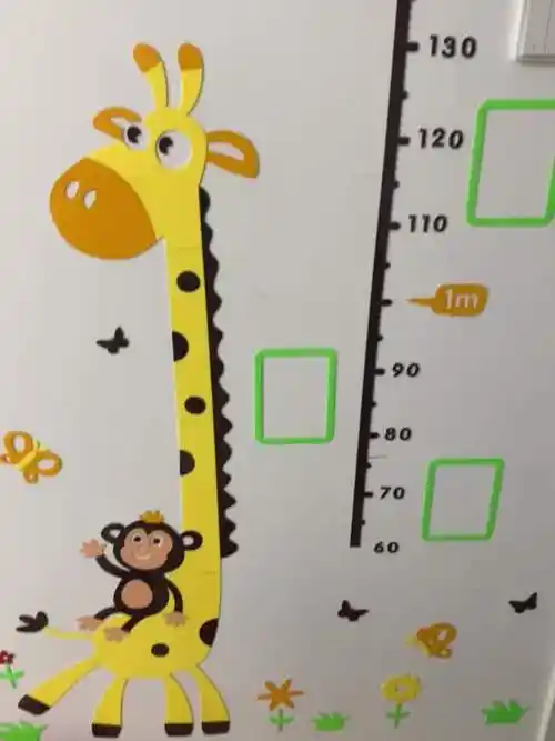 小孩量身高3d亚克力立体卡通长颈鹿身高贴宝宝测量身高尺儿童房幼儿园
