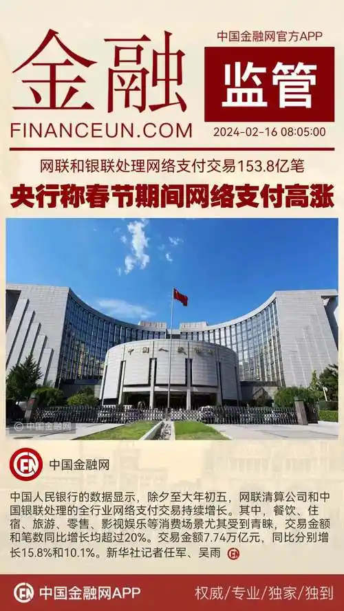 中国人民银行除夕以来网络支付交易持续增长