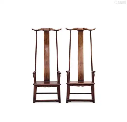 明黄花梨步步高靠背椅一对