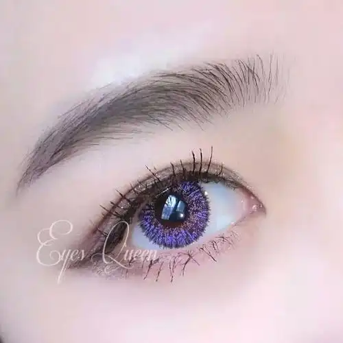 eq王牌 美瞳镜片 眼部实拍 天使一代紫色