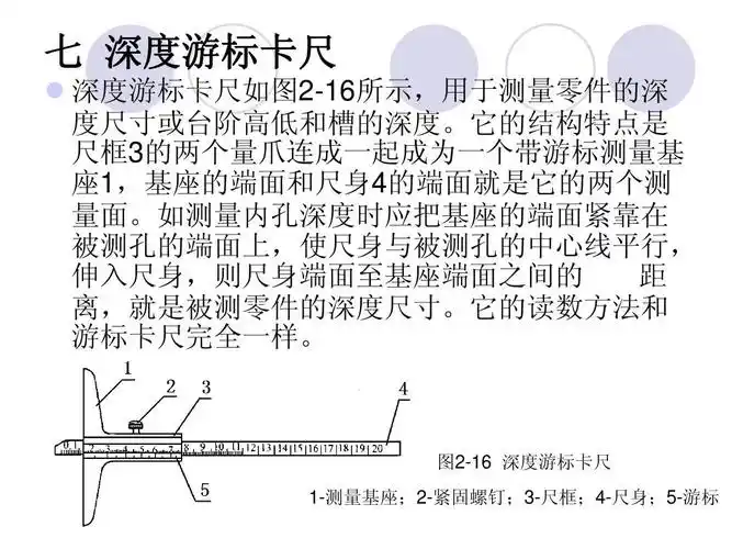 it/计算机 计算机软件及应用 量具的使用方法ppt 七 深度游标卡尺