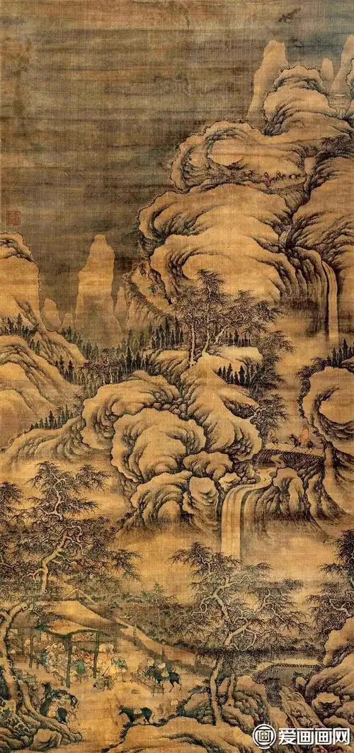 郭熙《溪山行旅图》_北宋水墨山水画名画高清大图赏析