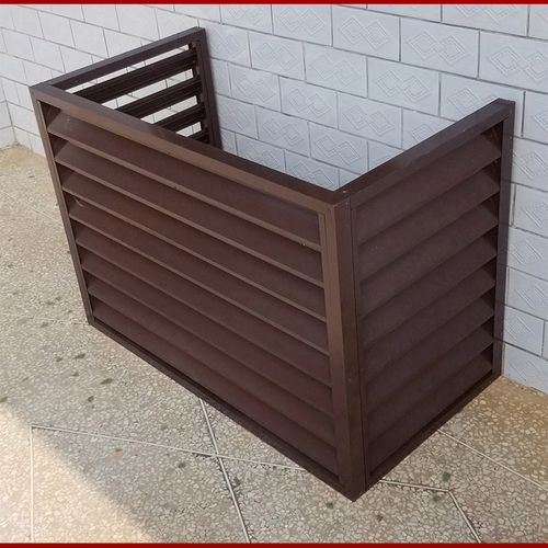 空调外机罩空调外机保护罩铝合金百叶格栅机置物架遮挡空调外机罩防雨