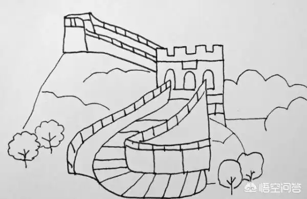 长城简笔画图片