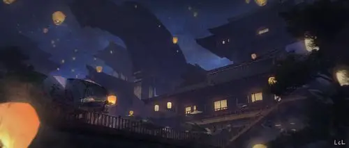 三维辅助概念设计——古风概念设计,白天 夜晚气氛