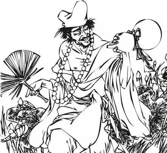 手绘济公简笔画的画法步骤教程