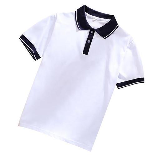 育英中学校服 短袖t恤白色夏男女情侣初高中班服裤子小学园服韩版