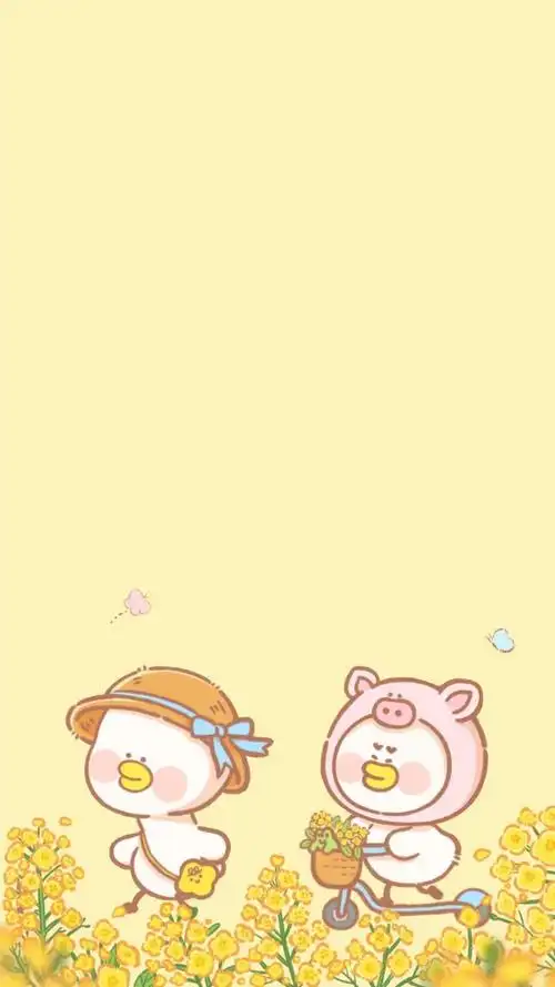 可爱卡通豆酱萌鸭背景图,图片大全,高清,图库-回车桌面