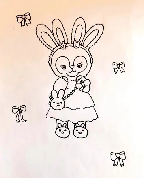 星黛露儿童画卡通画马克笔线稿