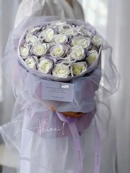 2022七夕预售卡普里灰紫玫瑰花束