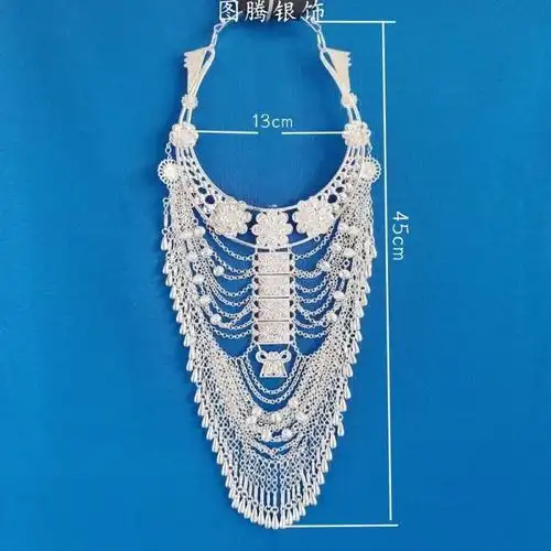 民族风项圈贵州云南广西苗族侗族银饰项圈项链舞台装佩戴项圈