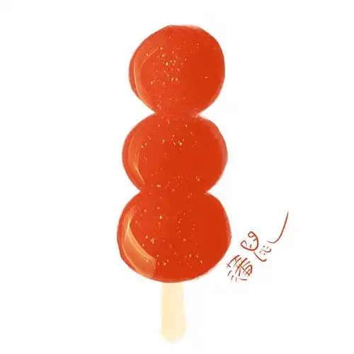 五分钟手机美食插画教程131-冰糖葫芦